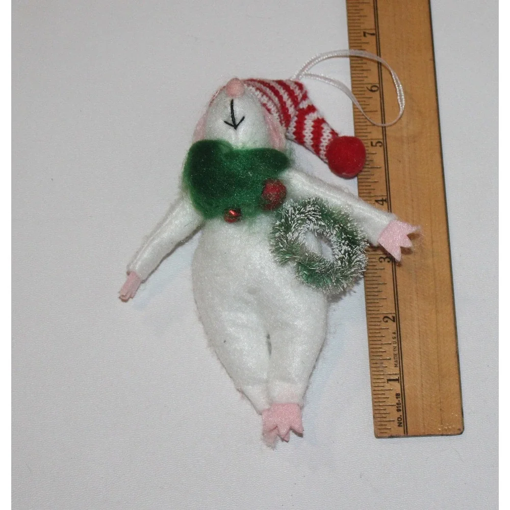 lot of 6 Target Wondershop fabric mouse mice Christmas ornaments red green 2022